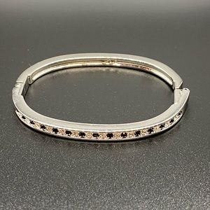 Silver Black and Clear Swarovski Bracelet